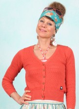 Cardigan, Sweet Petite, terra-cotta-crimson-red