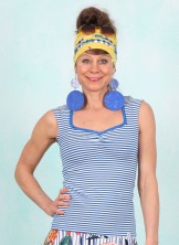 Top, Let Romance Rule, blue-viva-el-sol-stripe