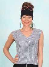 Top, Vintage V-Neck, green-viva-el-sol-stripe