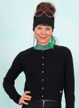 Cardigan, Sweet Knit, plain-black-braid