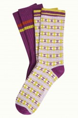 Socken 2er-Pack, 10137-517, purple