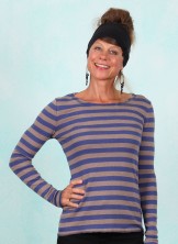 Shirt, 12675-1-463b, blue-light-brown-stripes