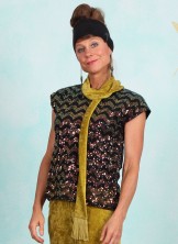 Samt-Schal, 42702, green-yellow