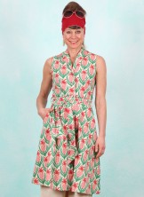 Kleid, SP26-007, beige-pink-green