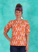 Bluse, BL-3335, orange-multi