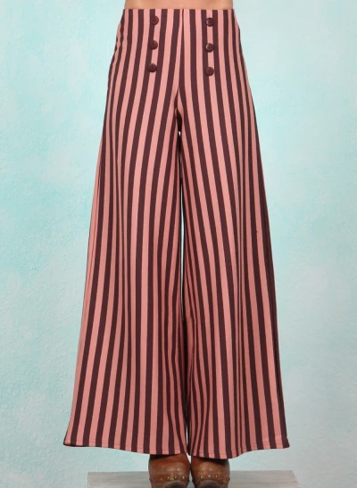 Hose, Stereo Rainbow Sailorette, dusty-brown-line-stripes