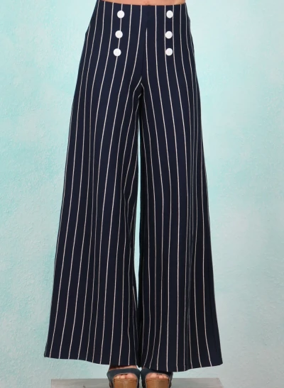 Hose, Stereo Rainbow Sailorette, blue-line-stripes