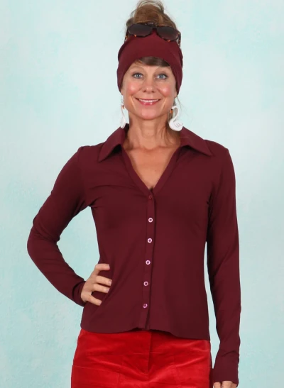 Bluse, FB008-BVS-W05, wine