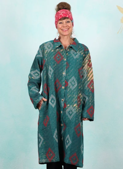 Mantel, LIS-644, turquoise-red