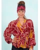 Bluse, SKS-2435, bordeaux-yellow
