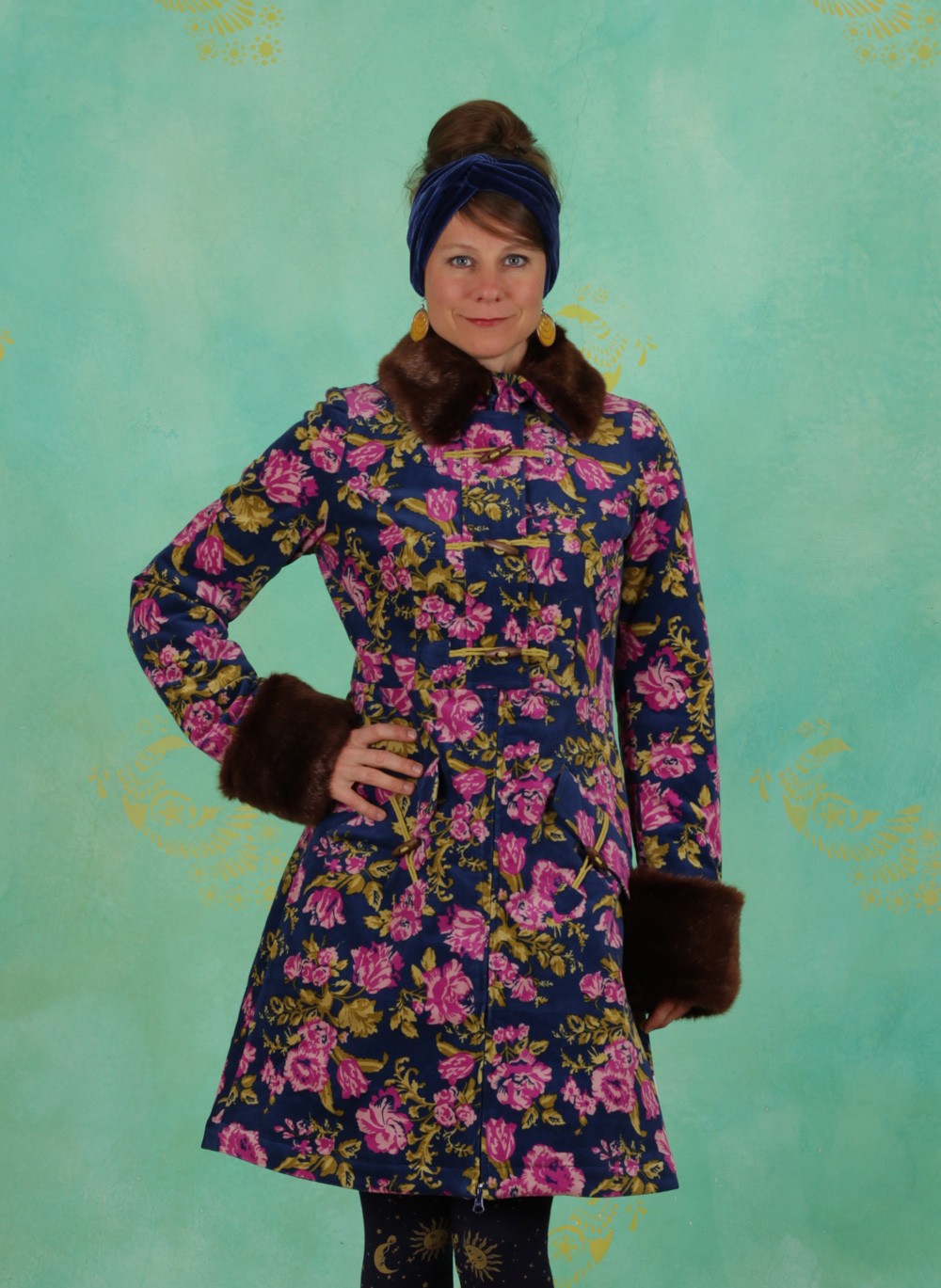 Blutsgeschwister Herbst Mantel Velvet Garden Coat persian poppy ey Linda Online Shop
