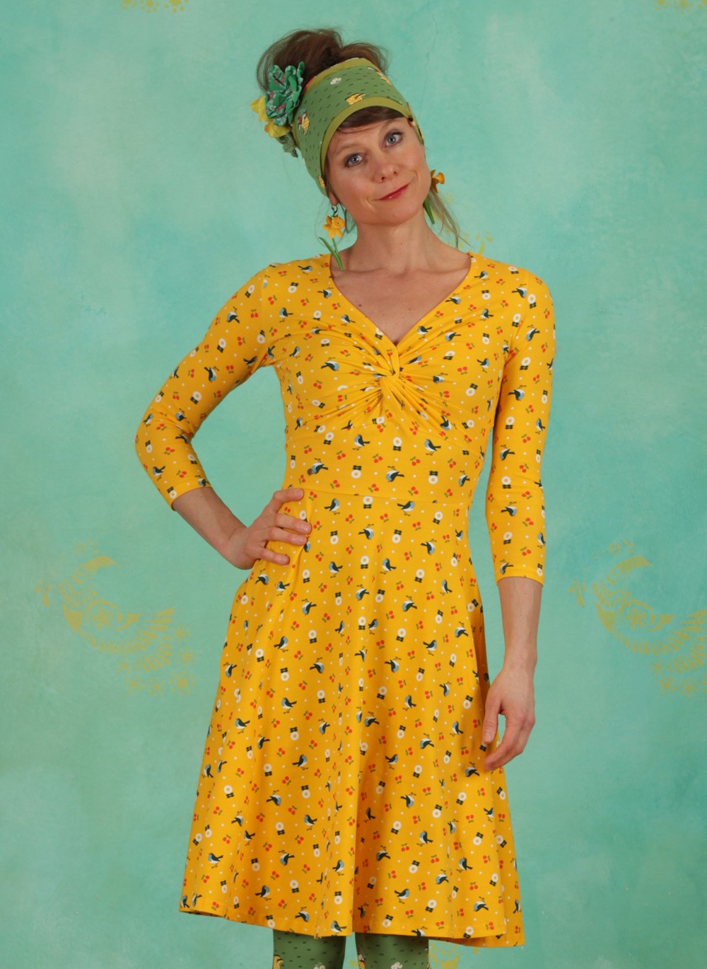 Blutsgeschwister - ey - Frühling 3/4arm, Hot Linda cherry-picknick Robe Kleid, Shop Online - Knot