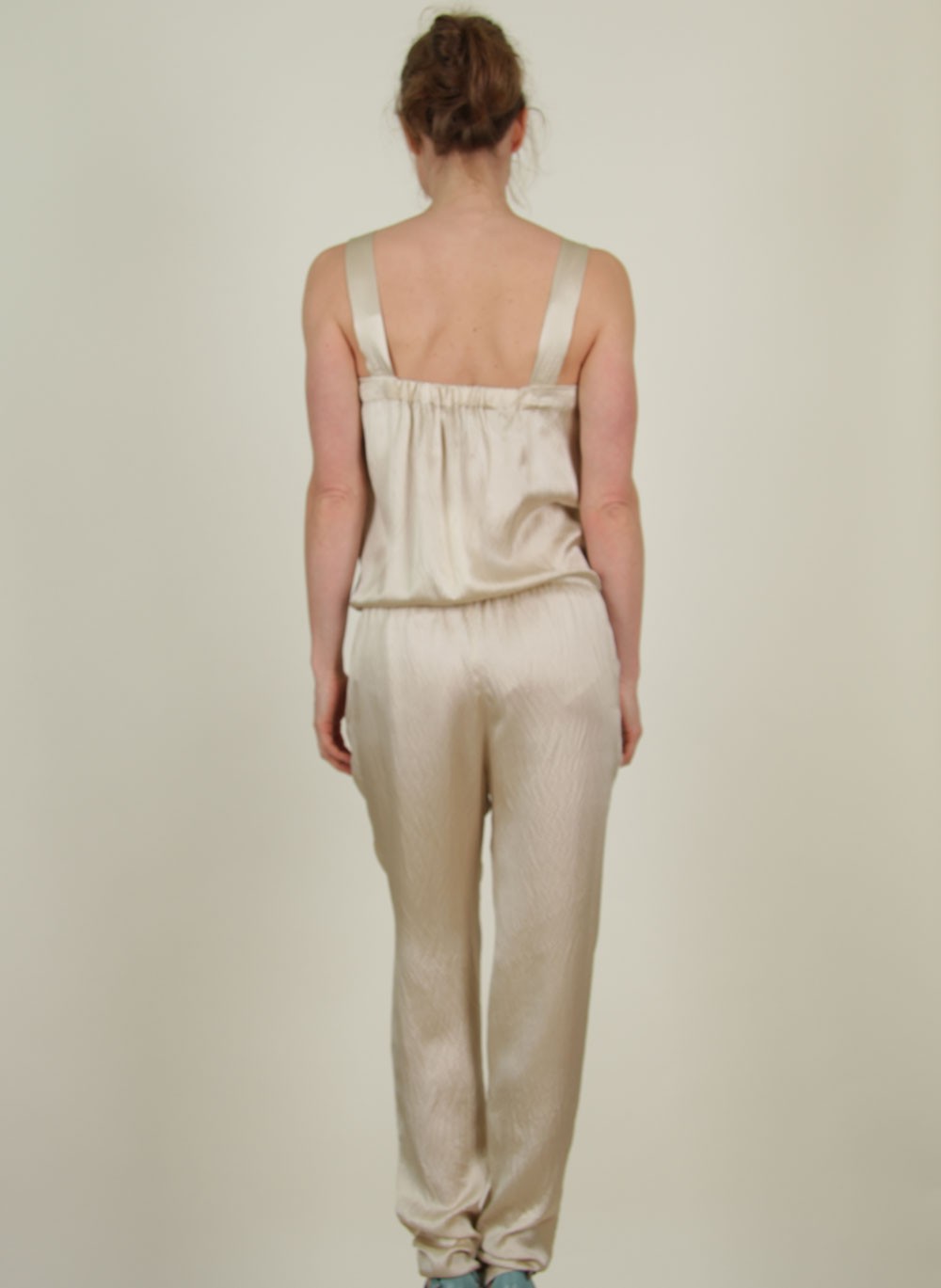 Noa Noa Sommer Jumpsuit, Structured Silk, oyster ey Linda Online Shop