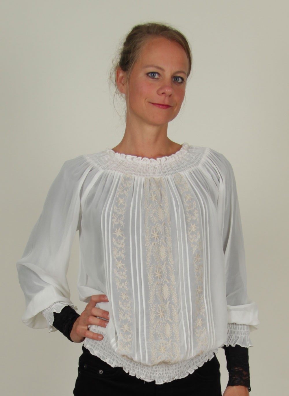 Noa Noa - Herbst - Bluse, Covert Crepe, chalk - ey Linda Online Shop