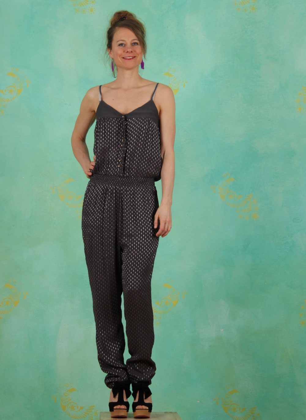 Noa Noa Sommer Jumpsuit, Shimmer Dot, irongate ey Linda Online Shop