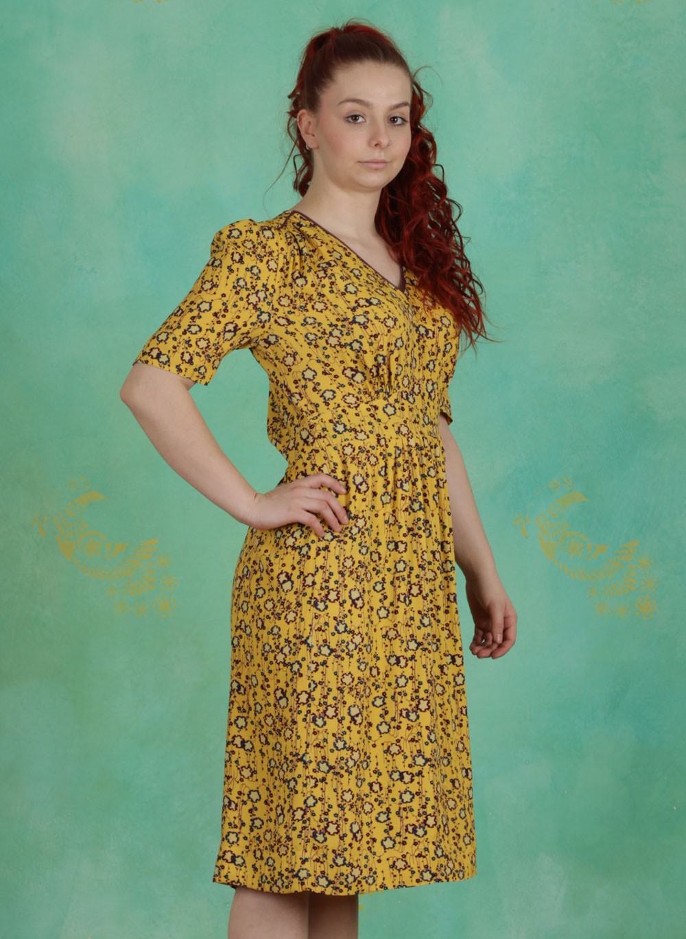 Noa Noa - Frühling - Kleid, Classic Crepe, print-yellow 