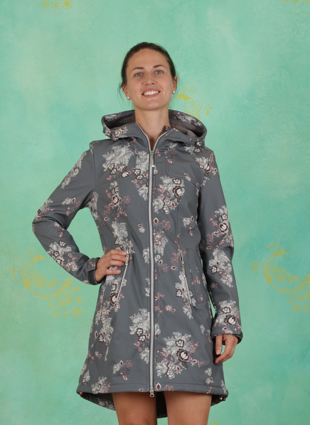 Cream cindy printed jacket outlet