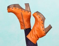 Schuhe, 1204-319, anilin-orange