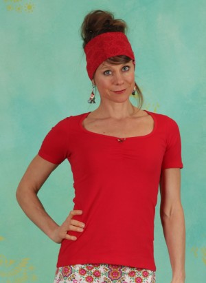 Shirt, Logo Shortsleeve Feminin, strong-red