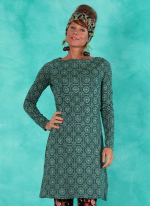 Kleid, Mod a Hula, green-mosaic-flower