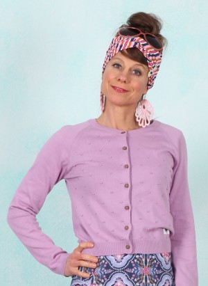 Cardigan, Knob Hop, funny-bugs-lilac-knit