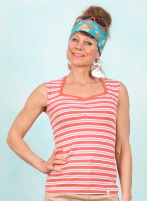 Top, Let Romance Rule, caravan-stripes-red
