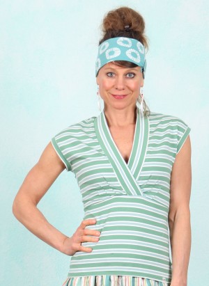 Shirt, Virgin Venus, caravan-stripes-green