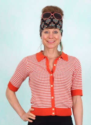 Shirt, Petite Poloette, mixed-dots-red-white