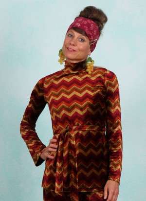 Samt-Shirt, 09361-622, red-multi