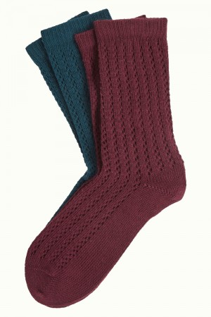 Socken 2er-Pack, 10131-600, wine