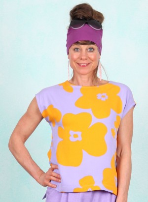 Top, 51224B, lilac-orange