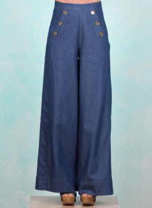 Hose, 61567, blue-denim