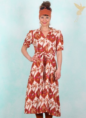 Kleid, D1439, brown-multi