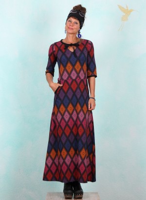 Kleid, DRE-01594, black-multi
