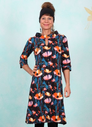 Kleid, DRE-01627, black-multi