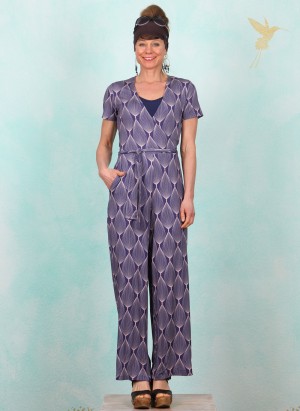 Jumpsuit, LASU25221, blue-grey-rose