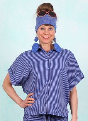 Bluse, LASU26194, blue