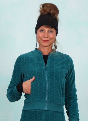Velours-Jacke, LAWI2452, petrol