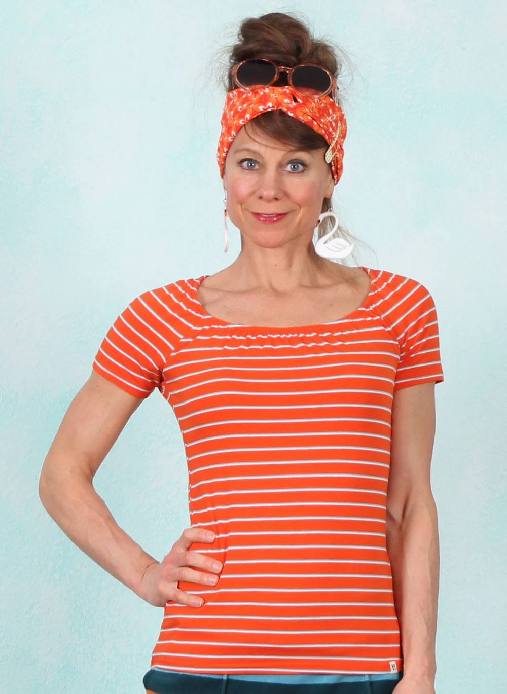 Shirt, Vintage Heart, delightful-stripes - Image 1