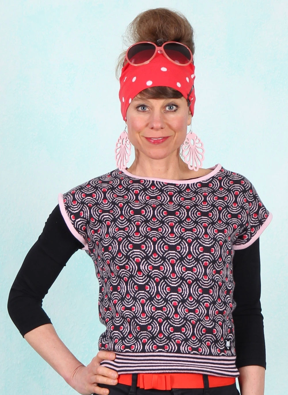 Shirt, New Wave, red-pearl-rainbow - Image 1