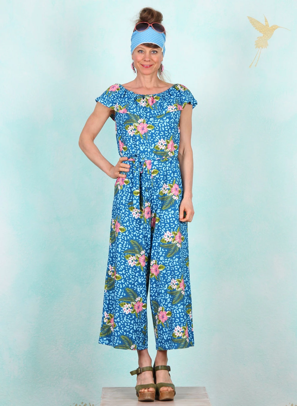 Jumpsuit, Hula Moo Moo, tropical-hibiscus-leo - Image 1