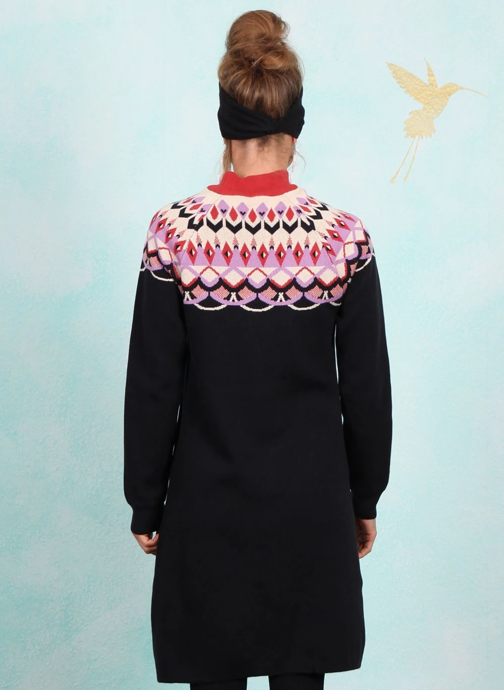 Kleid, Scandi woods, nostalgic-island-knit-black - Image 3