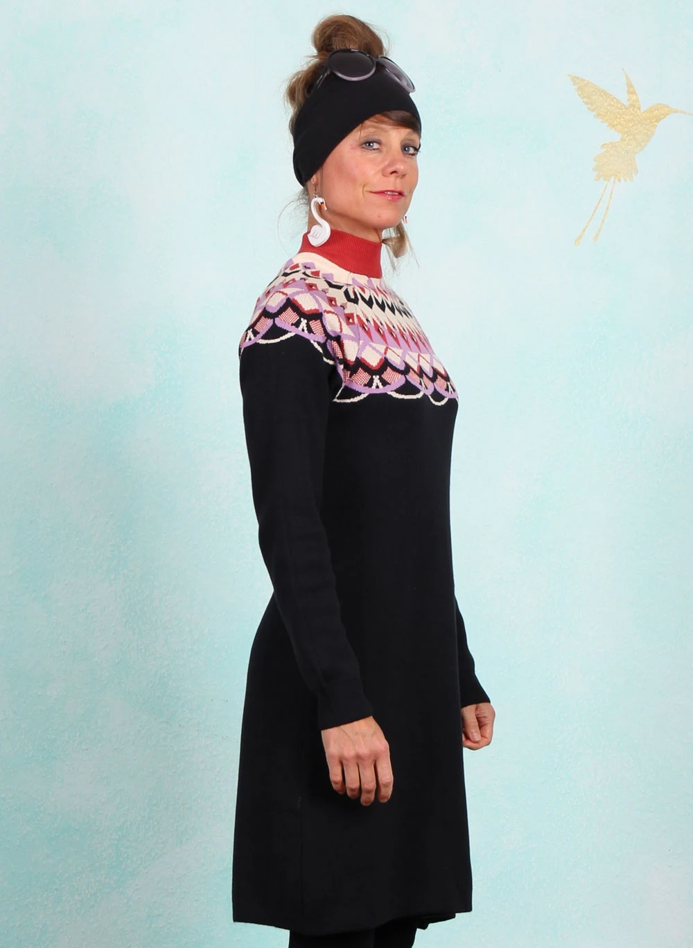 Kleid, Scandi woods, nostalgic-island-knit-black - Image 2
