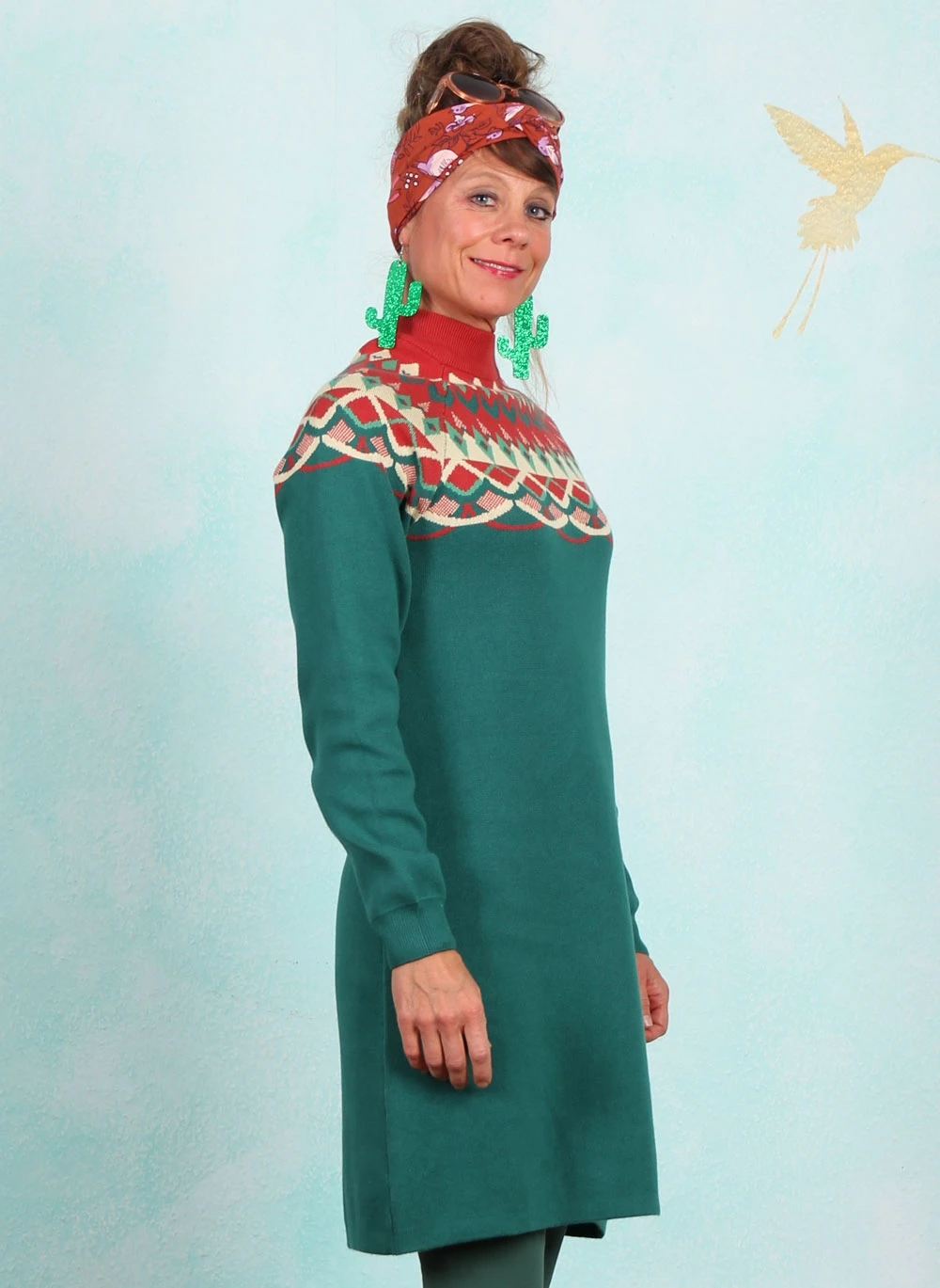 Kleid, Scandi woods, nostalgic-island-knit-green - Image 2
