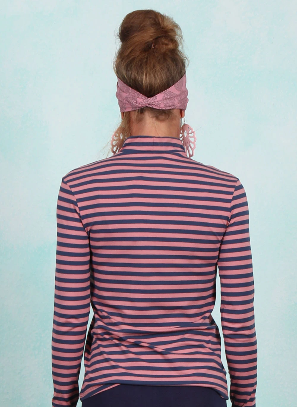 Shirt, Lonely Lips Turtle, dusty-blue-stripe - Image 3