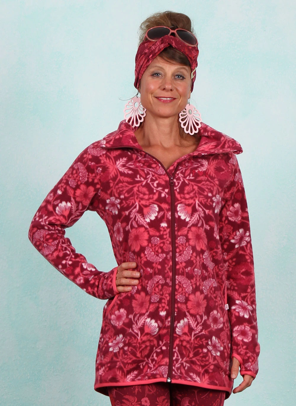 Fleece-Jacke, Hüttenzauber Long, romantic-fire - Image 1