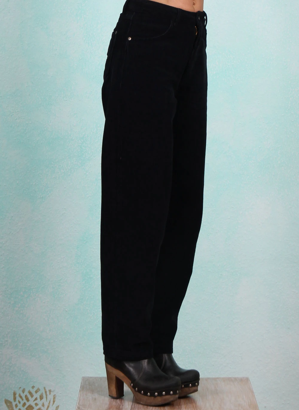 Cord-Hose, High Waist Olotte, black-corduroy - Image 2