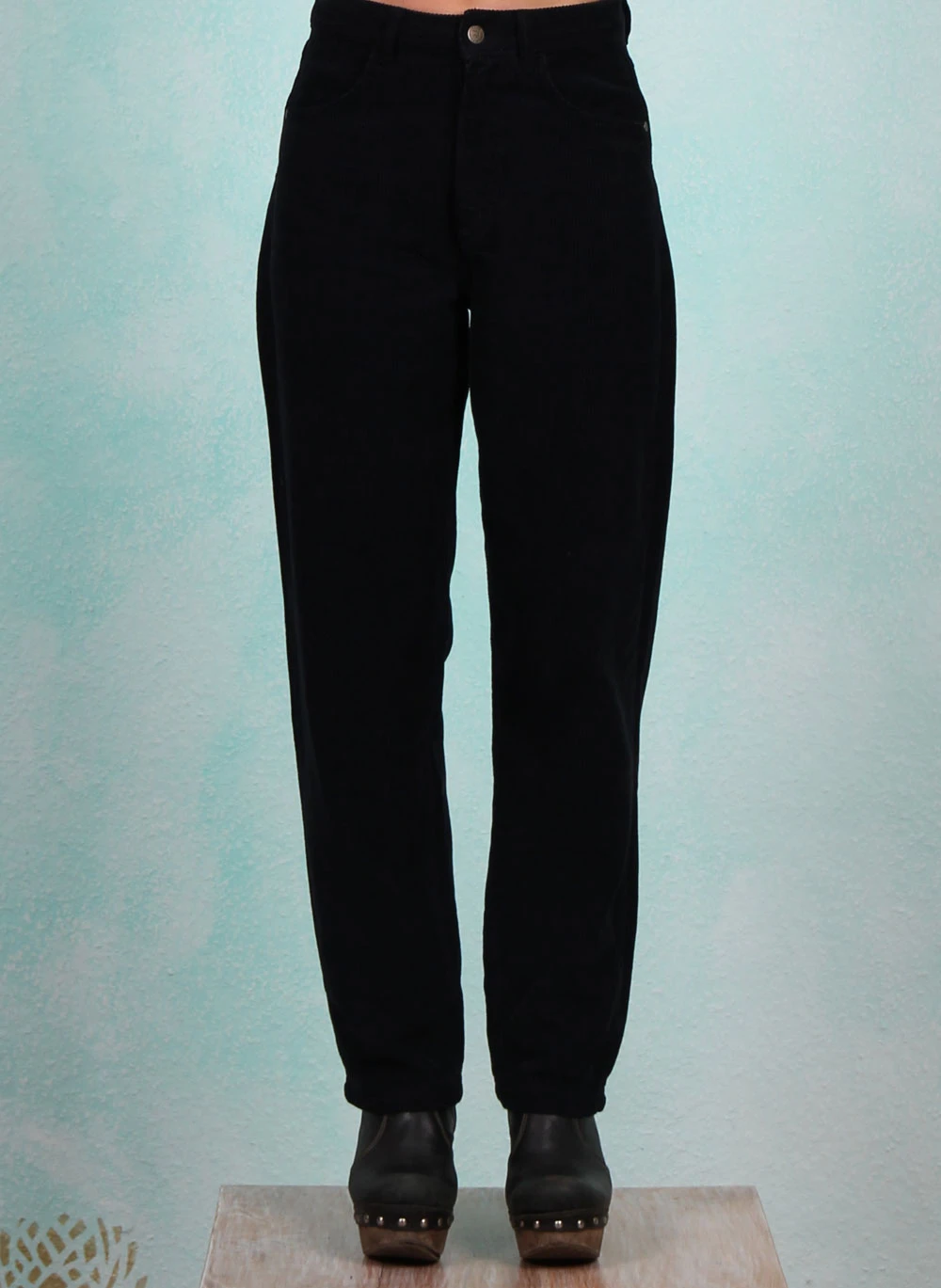 Cord-Hose, High Waist Olotte, black-corduroy - Image 1