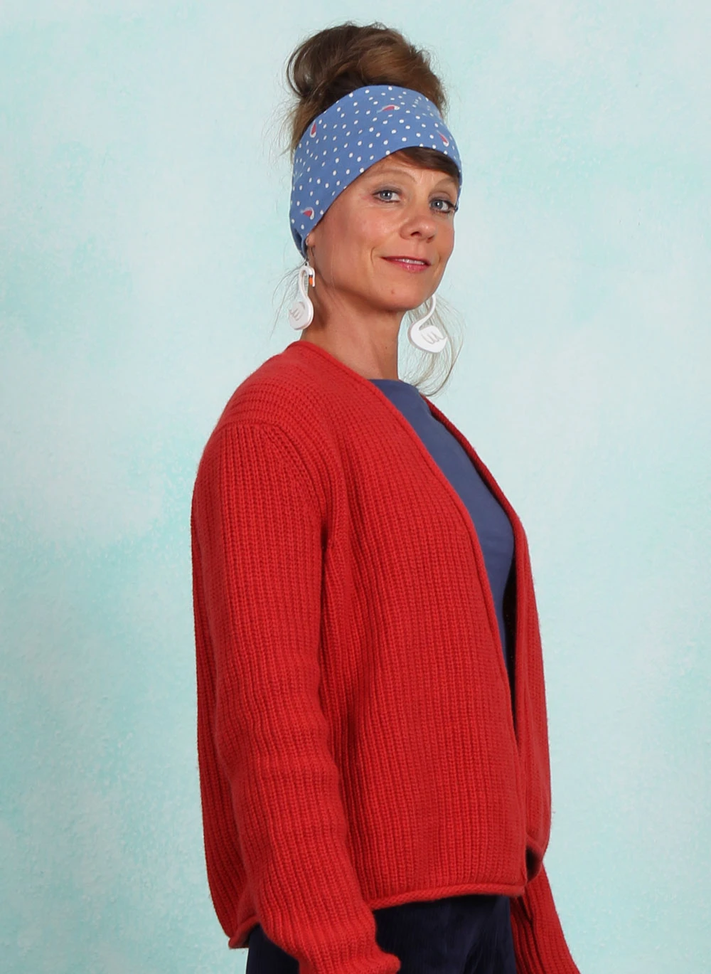Cardigan, Aran and Eve, old-library-red - Image 2