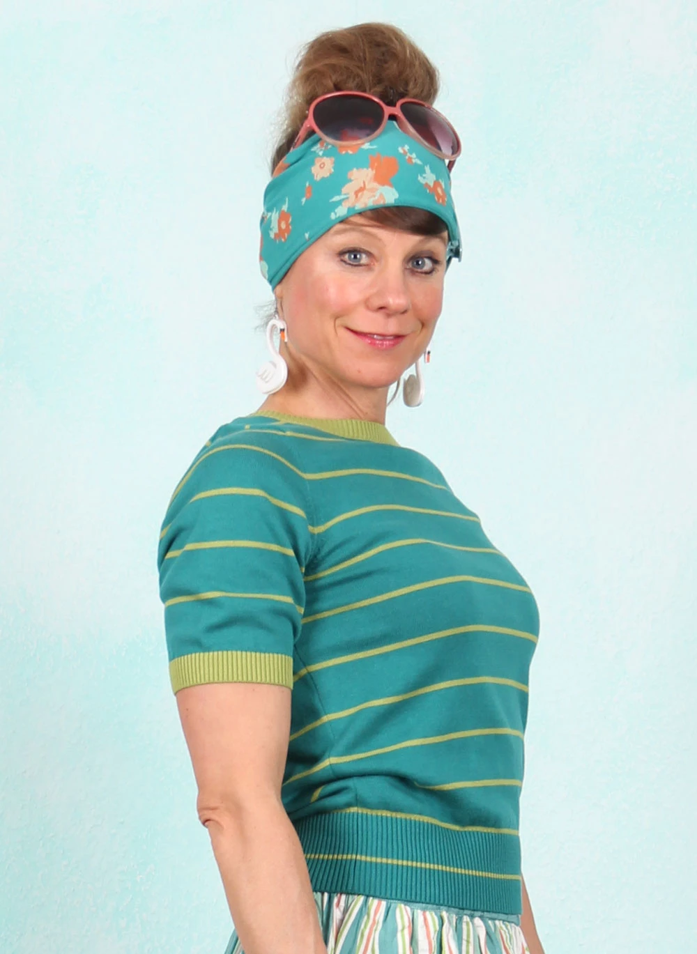 Pullover, Pretty Preppy, green-jade-ribbons-stripes - Image 2